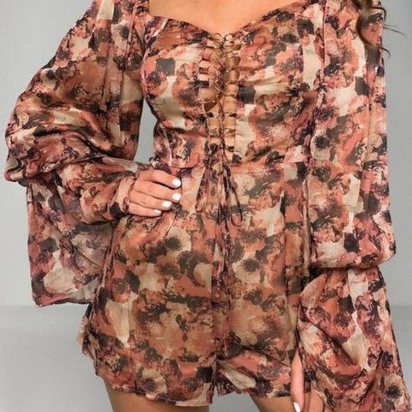 Missguided Pants - NWT BARDOT LACE UP CHIFFION PLAYSYIT ROMPER 4